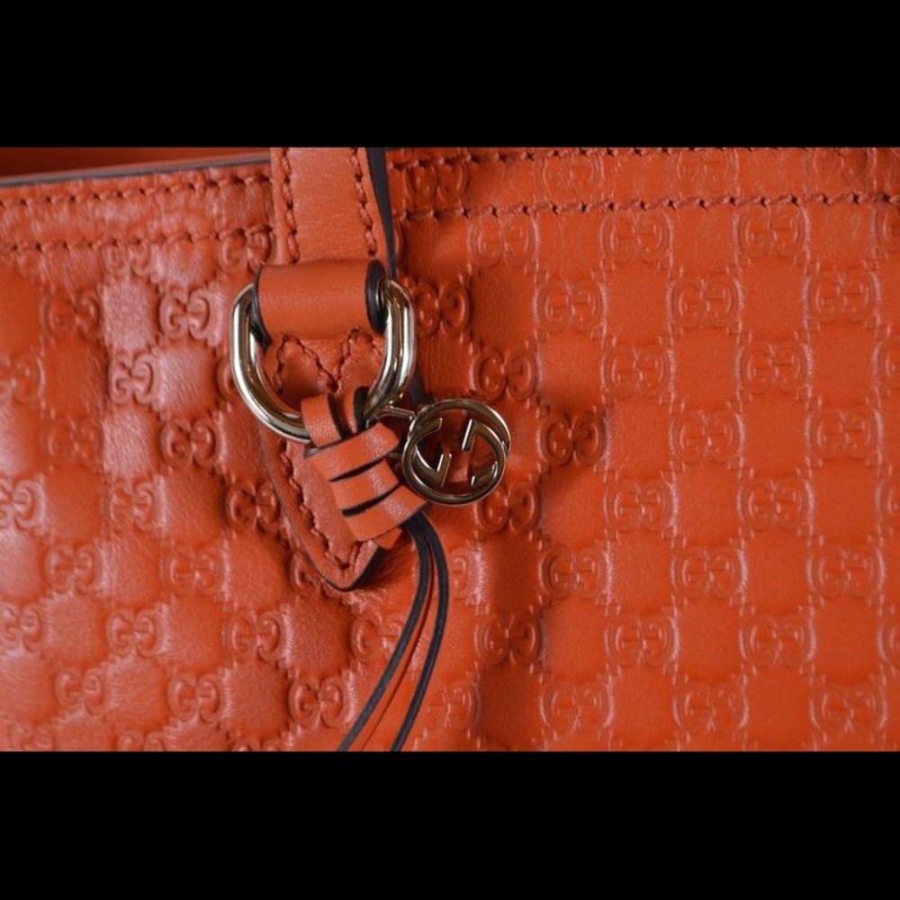 Gucci Orange Guccissima GG Logo Bree Crossbody Bag - Picture 12 of 15